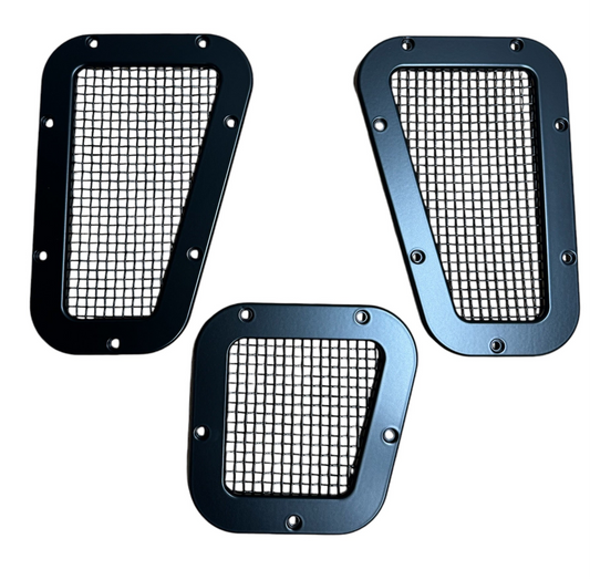 Land Rover Defender Black Stainless Wing Top Vents & Side Vent