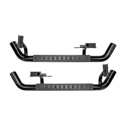 Defender 90 Stainless Steel Side Steps - Satin Black