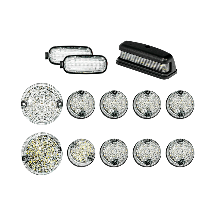 Land Rover Defender Clear LED Full Side Light Kit – Manor Automotive ...
