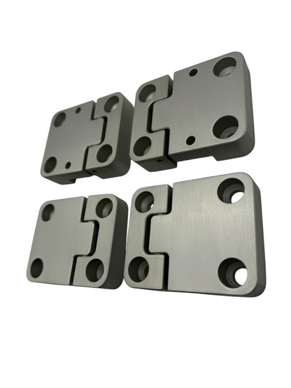 Defender 90 Billet Front Door Hinges Silver