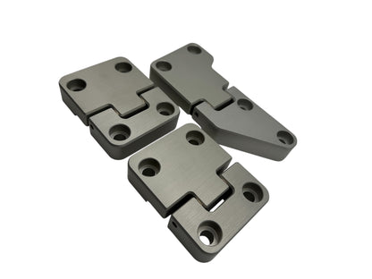 Defender 90/110 Billet Rear Door Hinges Silver