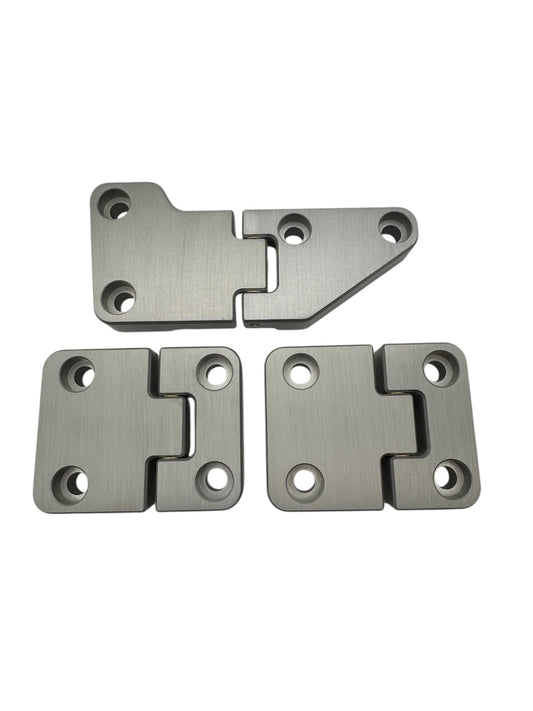 Defender 90/110 Billet Rear Door Hinges Silver