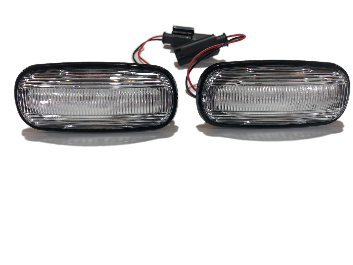 Wipac Clear LED Side Repeaters For Land Rover Defender (2001-2016) - Black Housing Amber Light - XGB100310LED Quality