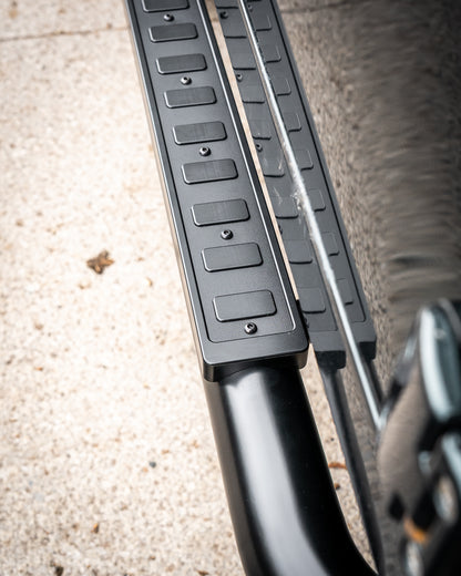 Defender 90 Stainless Steel Side Steps - Satin Black