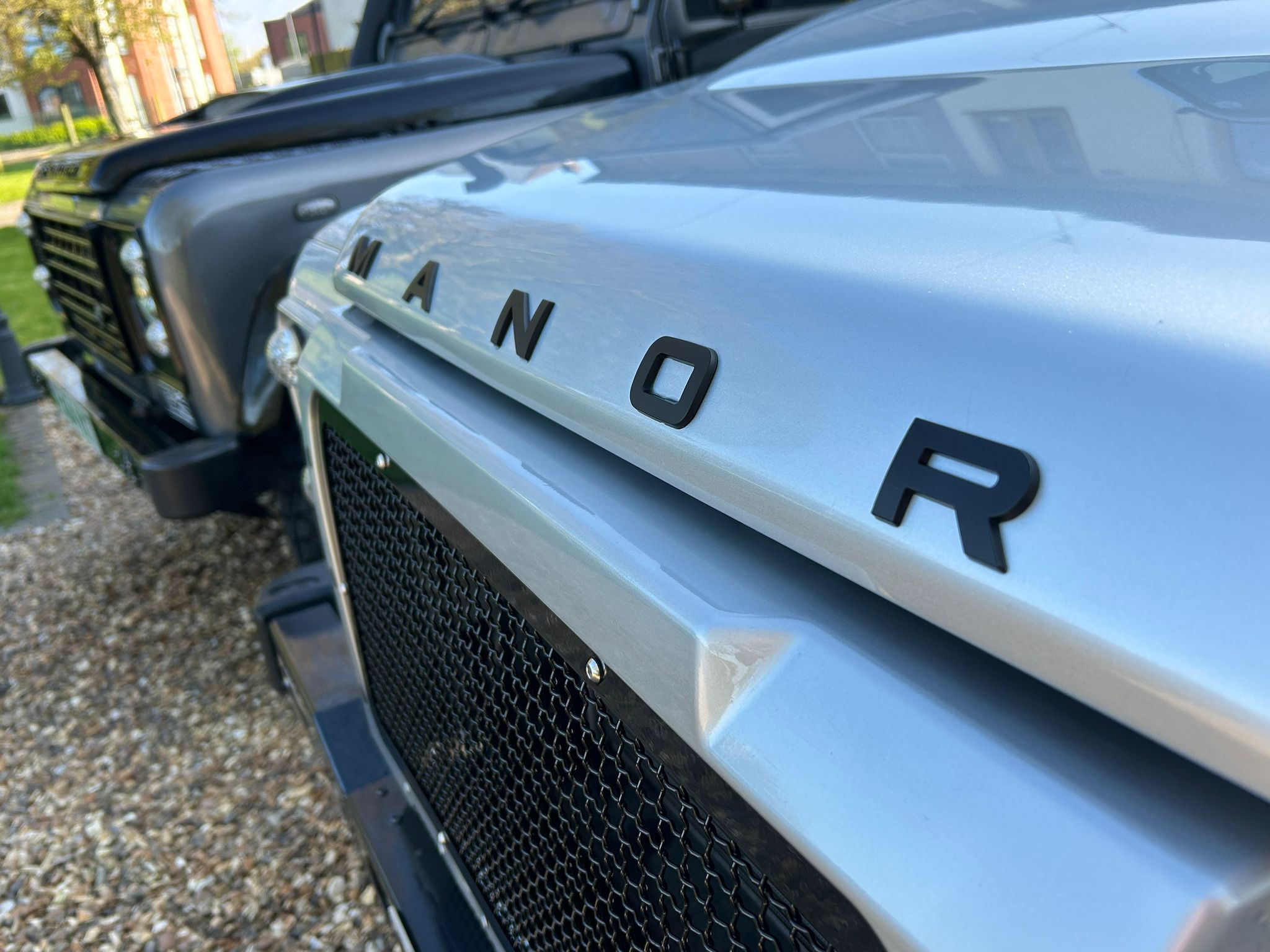 Land Rover Defender MANOR Gloss Black Bonnet Lettering – Manor ...